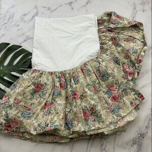 Ralph Lauren Brittany Garden Floral Twin Size Bed Skirt Tan Pink Cotton Bedding